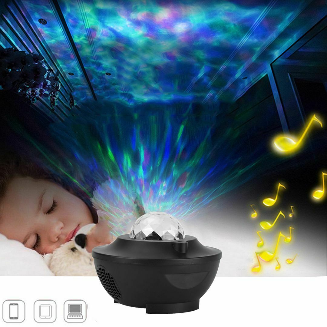 USB Galaxy Star Night Lamp LED Starry Sky Projector Light Ocean Wave